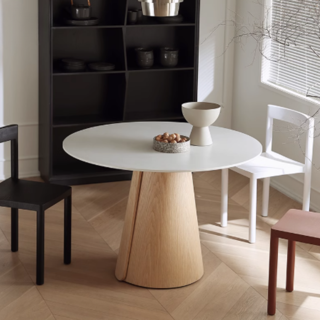 YISHE Solid Wood Round Dining Table