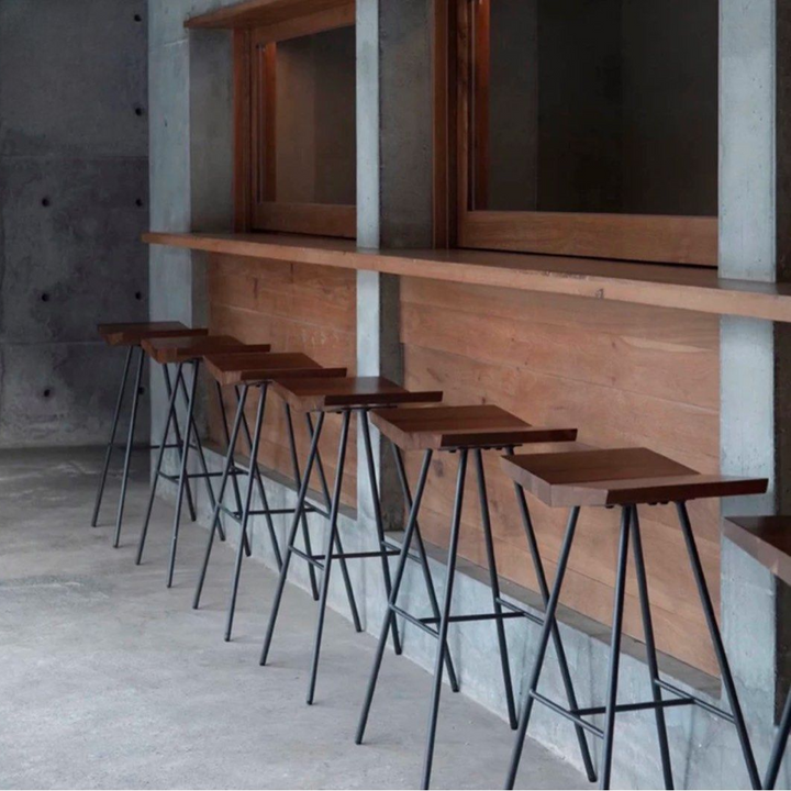 KESHIA Modern Solid Wood Bar Stool