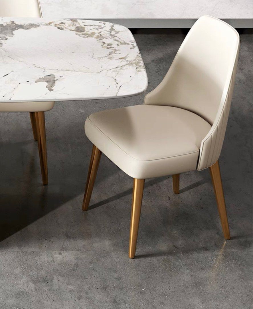 AEDA Modern Leather Dining Chair