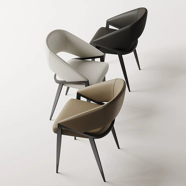 MOKIERA Modern Leather Dining Chair - Radical Homes Singapore