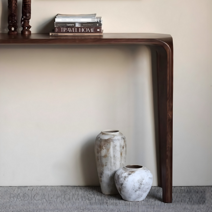 NORI Modern Walnut Wood Console Table