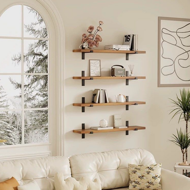 DENURY Modern Solid Wood Wall Shelf