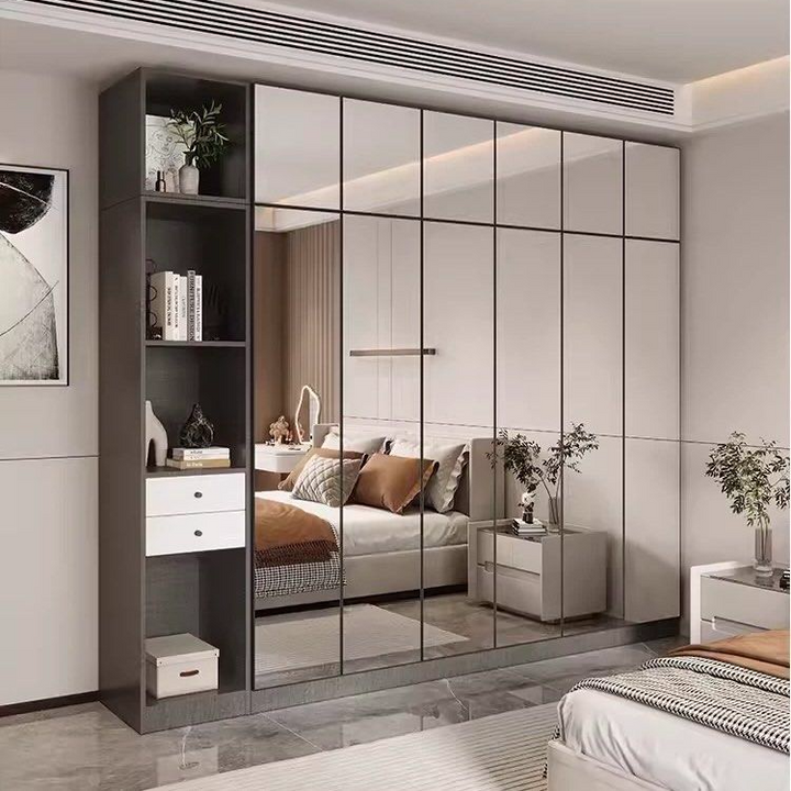 AUSTE Modern Mirrored Glass Wardrobe