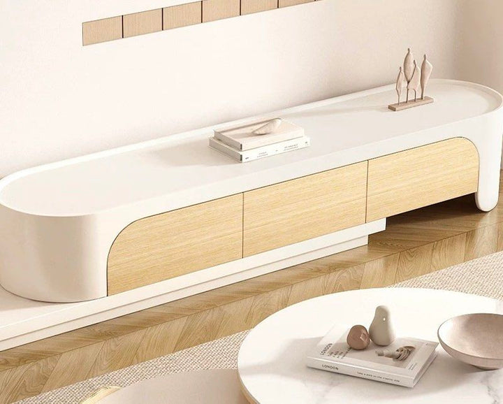 HURLEO Japandi Extendable TV Console & Coffee Table