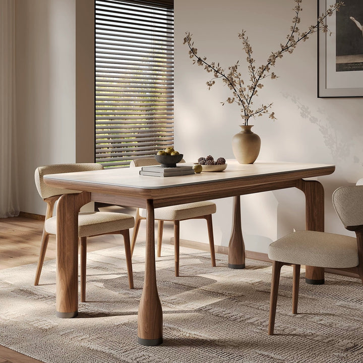 QUINTOS Modern Travertine Dining Table