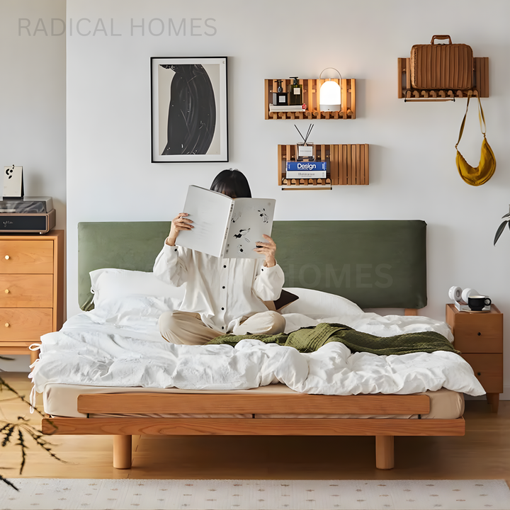 CLOUDEL Modern Solid Wood Bedframe - Radical Homes Singapore