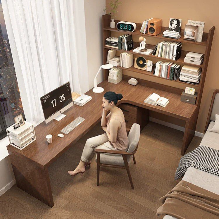 DOLB Modern Study Table With Display Shelves