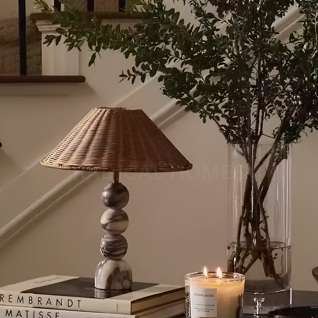 LYSANDRA Rustic Marble Table Lamp