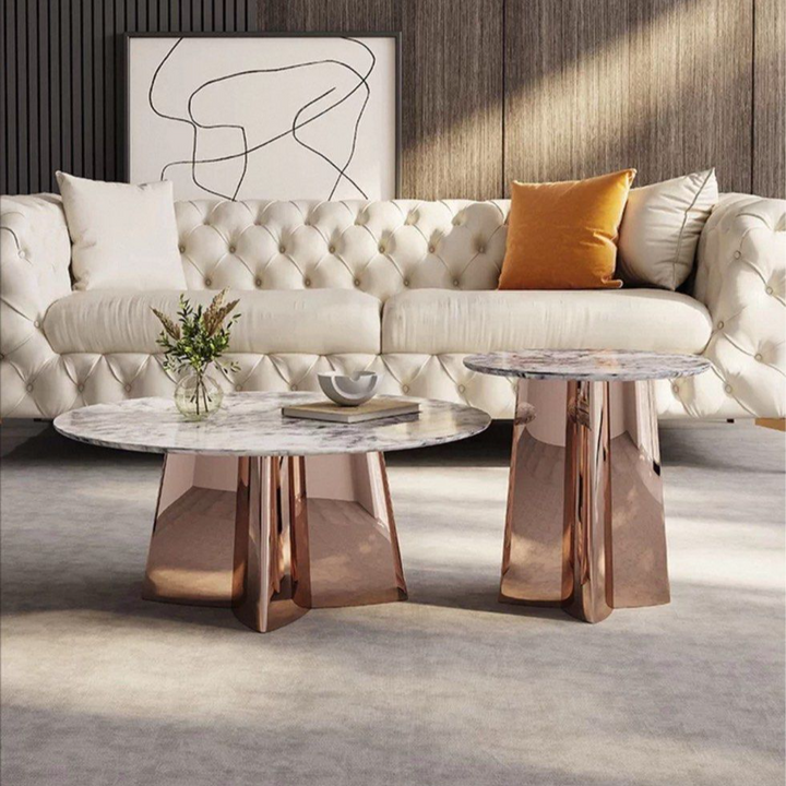 DOEL Modern Marble Round Coffee Table