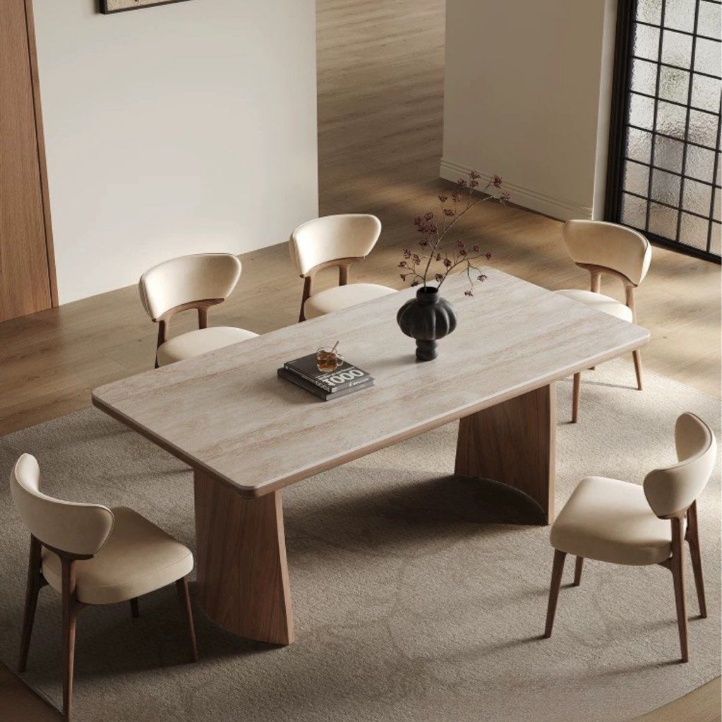 BAXTER Modern Travertine Dining Table