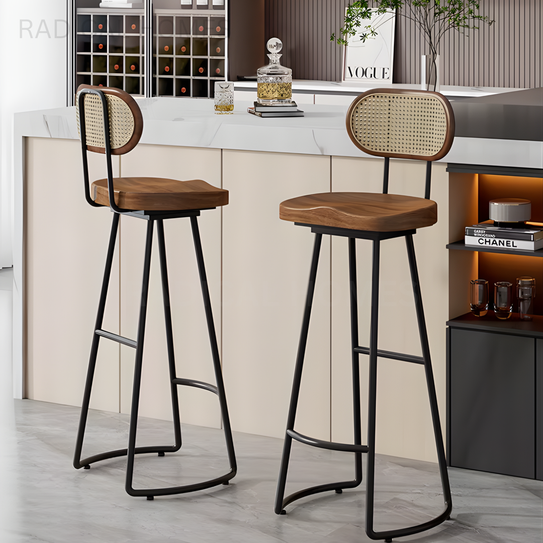 ARA Industrial Solid Wood Bar Stool - Radical Homes Singapore