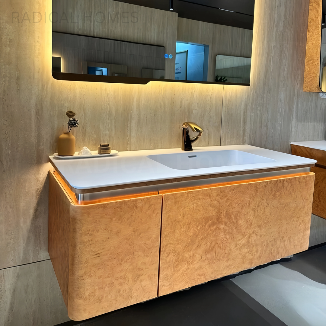 ARELIA Modern Mappa Burl Vanity Sink - Radical Homes Singapore