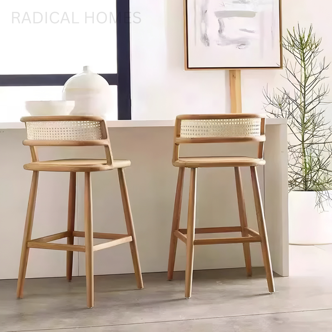 ALVREN Modern Rattan Bar Chair - Radical Homes Singapore