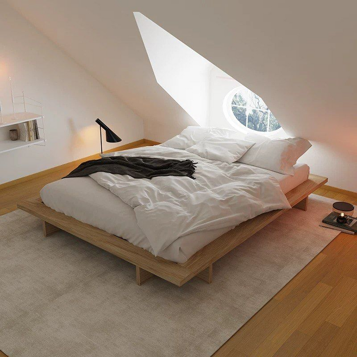 HAULE Japandi Solid Wood Platform Bedframe