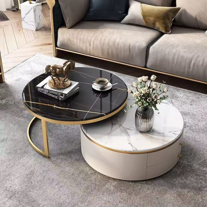 ABEV Marble Round Nesting Coffee Tables