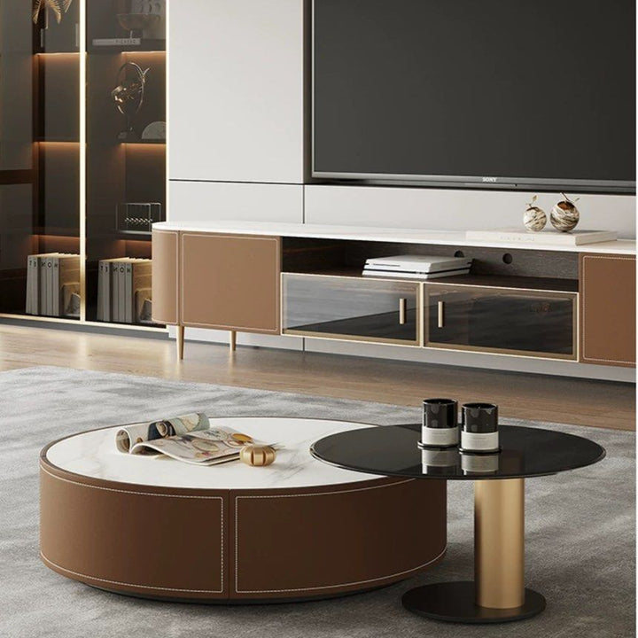 JALTE Modern Leather TV Console