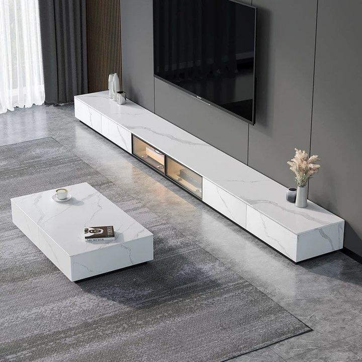 Stone Display Console DOMES Modern Sintered Stone TV Console – Radical Homes
