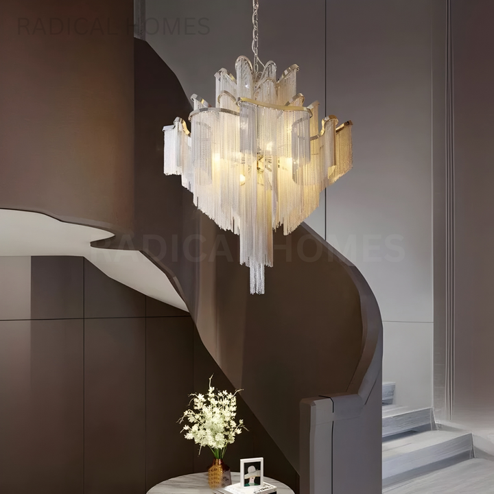 VALRON Modern Grand Crystal Cascade Chandelier - Radical Homes Singapore