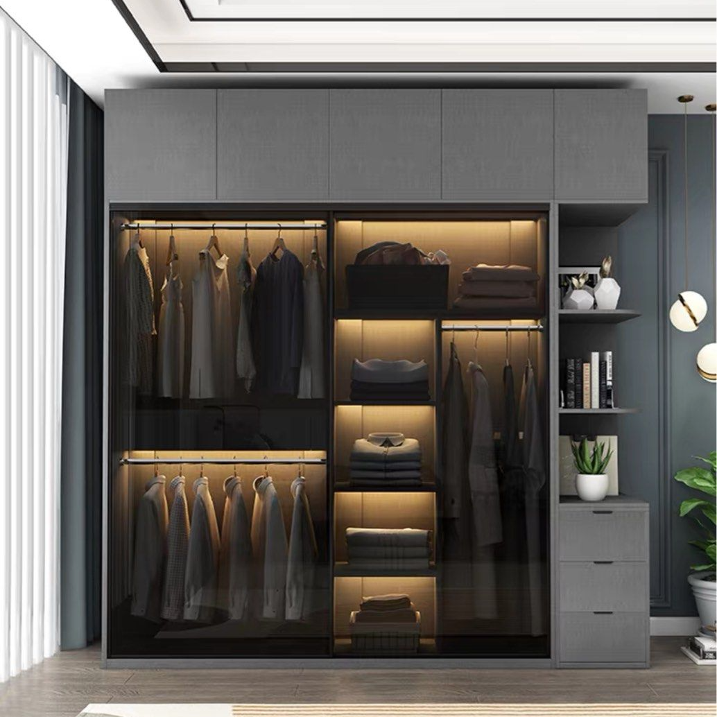 QUINTUS Modern Glass With LED Wardrobe