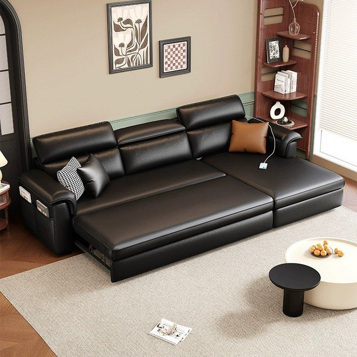 MONZA Scratch Proof Leather Sofa Bed With Storage