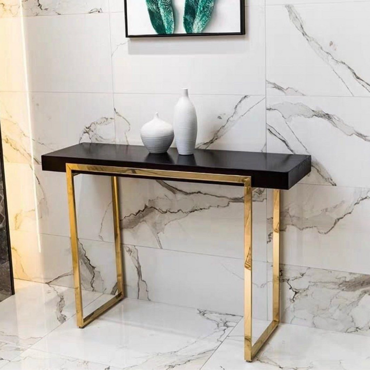 THALES Modern Chrome Gold Console Table