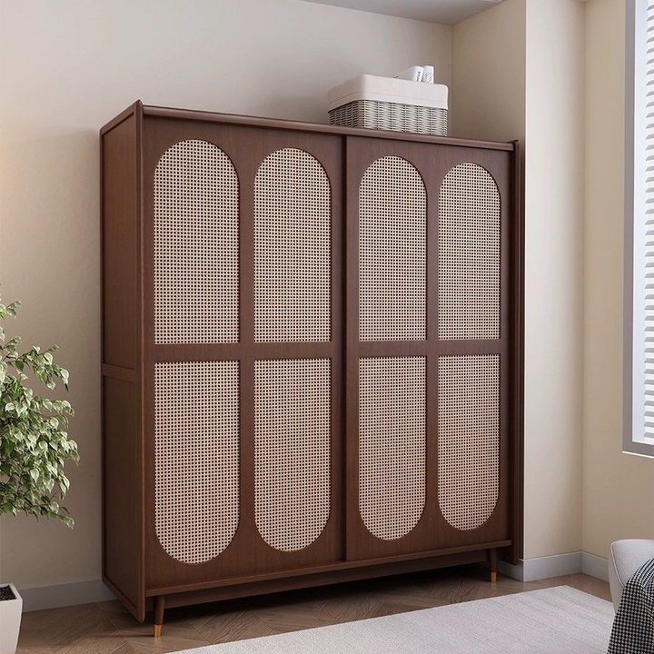 TERTULLIAN Japandi Solid Wood Wardrobe