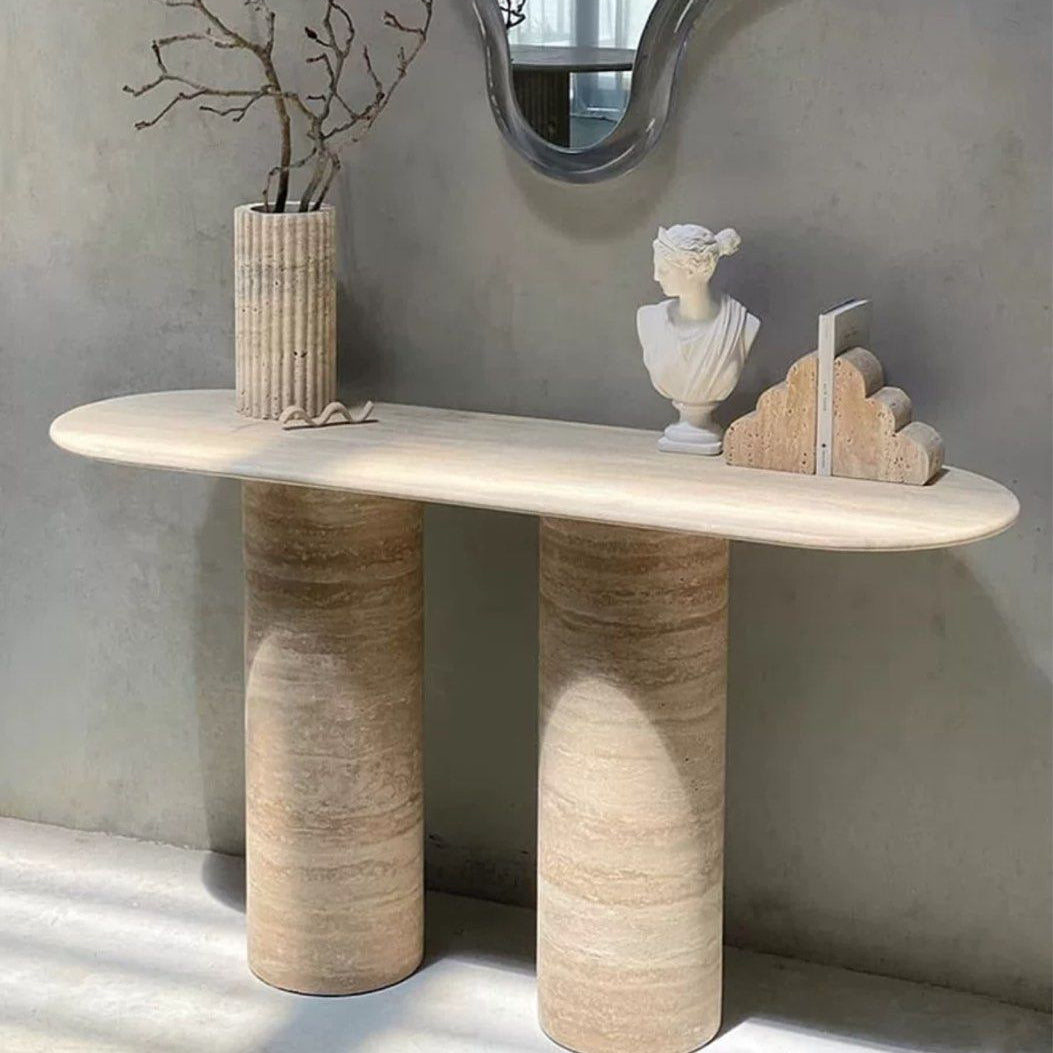 JUNIA Luxury Travertine Console Table
