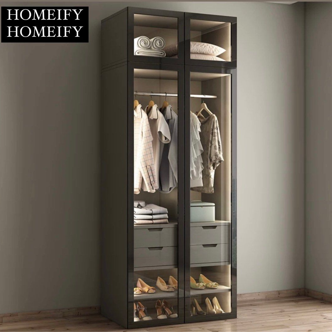 VIBIUS Modern Glass Wardrobe