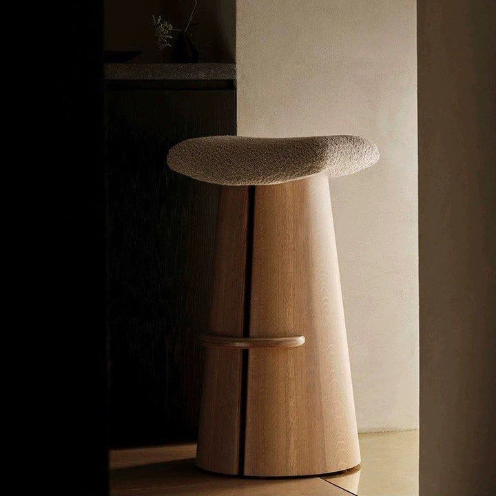 ALAE Modern Solid Wood Boucle Bar Stool