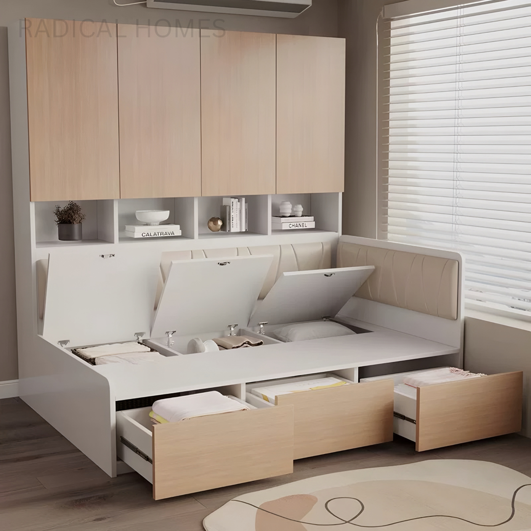 VARELON Modern Storage Bedframe - Radical Homes Singapore
