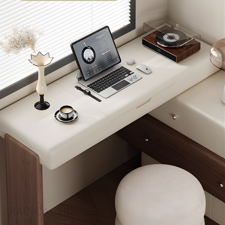 AMORA Modern Minimalist Vanity Table with Storage Drawers