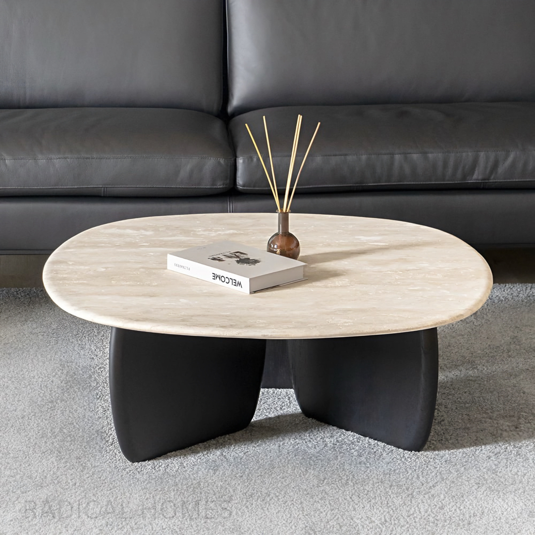 SALBE Wabi Sabi Travertine Coffee Table - Radical Homes Singapore