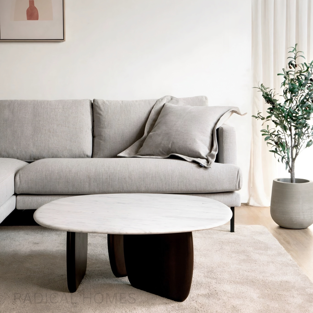 SALBE Wabi Sabi Travertine Coffee Table - Radical Homes Singapore