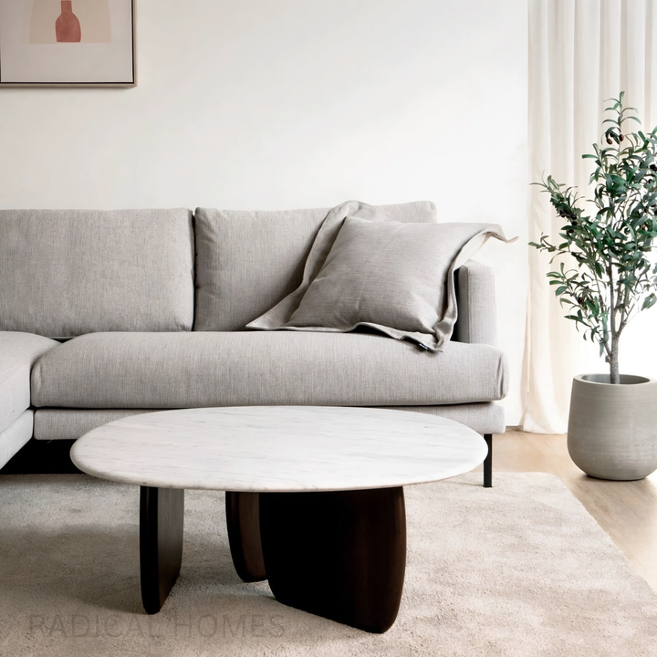SALBE Wabi Sabi Travertine Coffee Table - Radical Homes Singapore