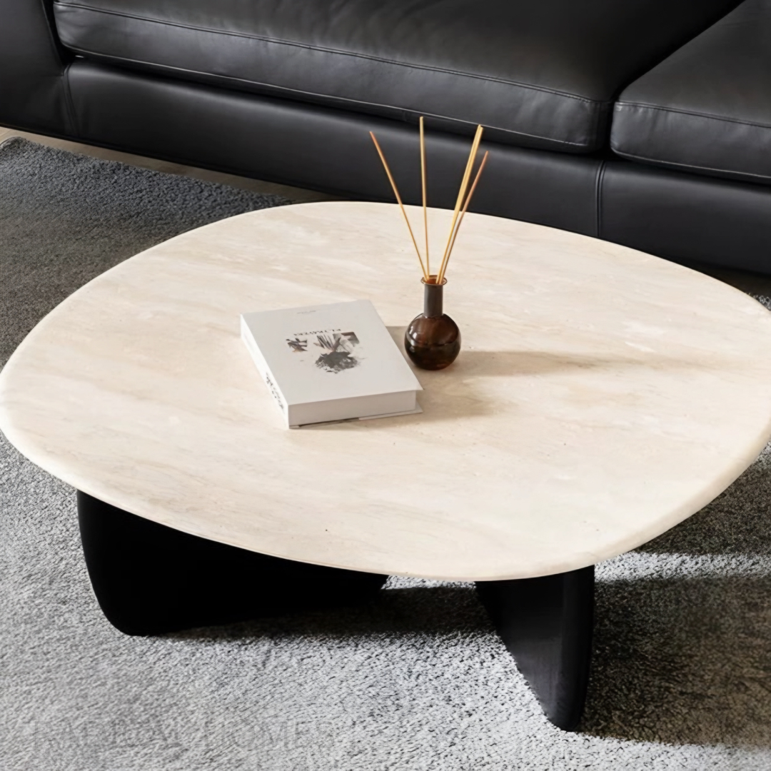 SALBE Wabi Sabi Travertine Coffee Table - Radical Homes Singapore
