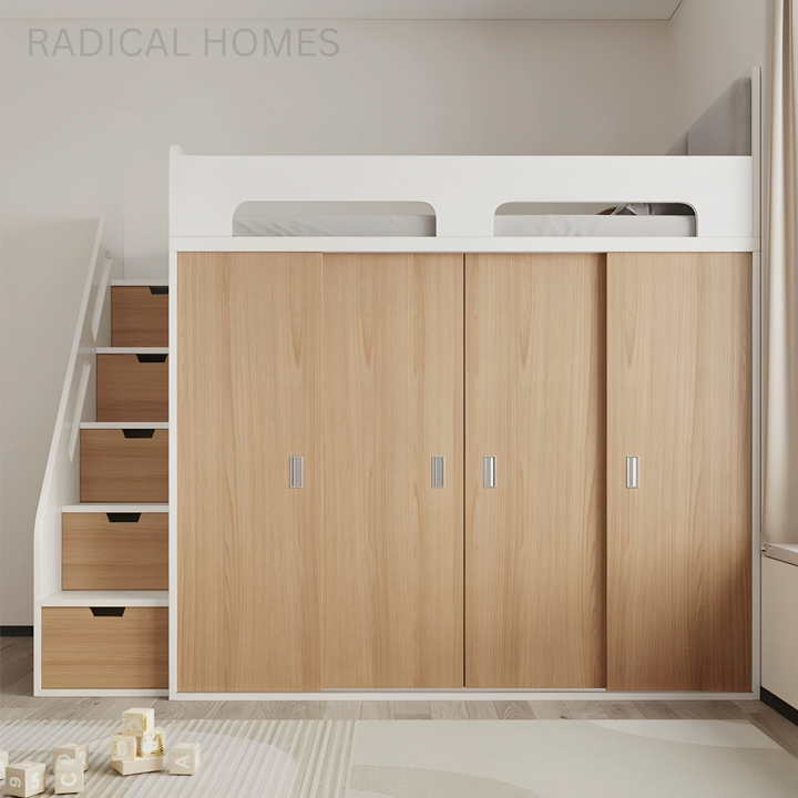 TORVANI Modern Wardrobe Storage Bedframe - Radical Homes Singapore