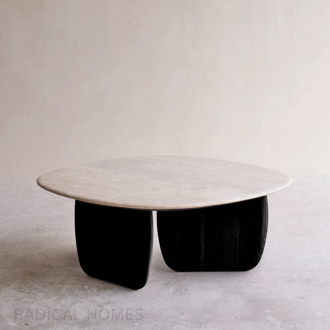 SALBE Wabi Sabi Travertine Coffee Table - Radical Homes Singapore