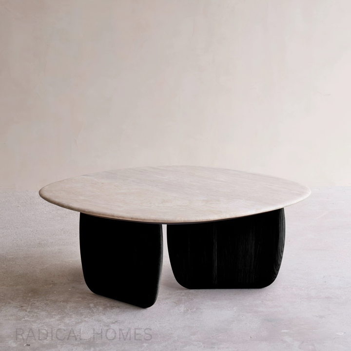 SALBE Wabi Sabi Travertine Coffee Table - Radical Homes Singapore