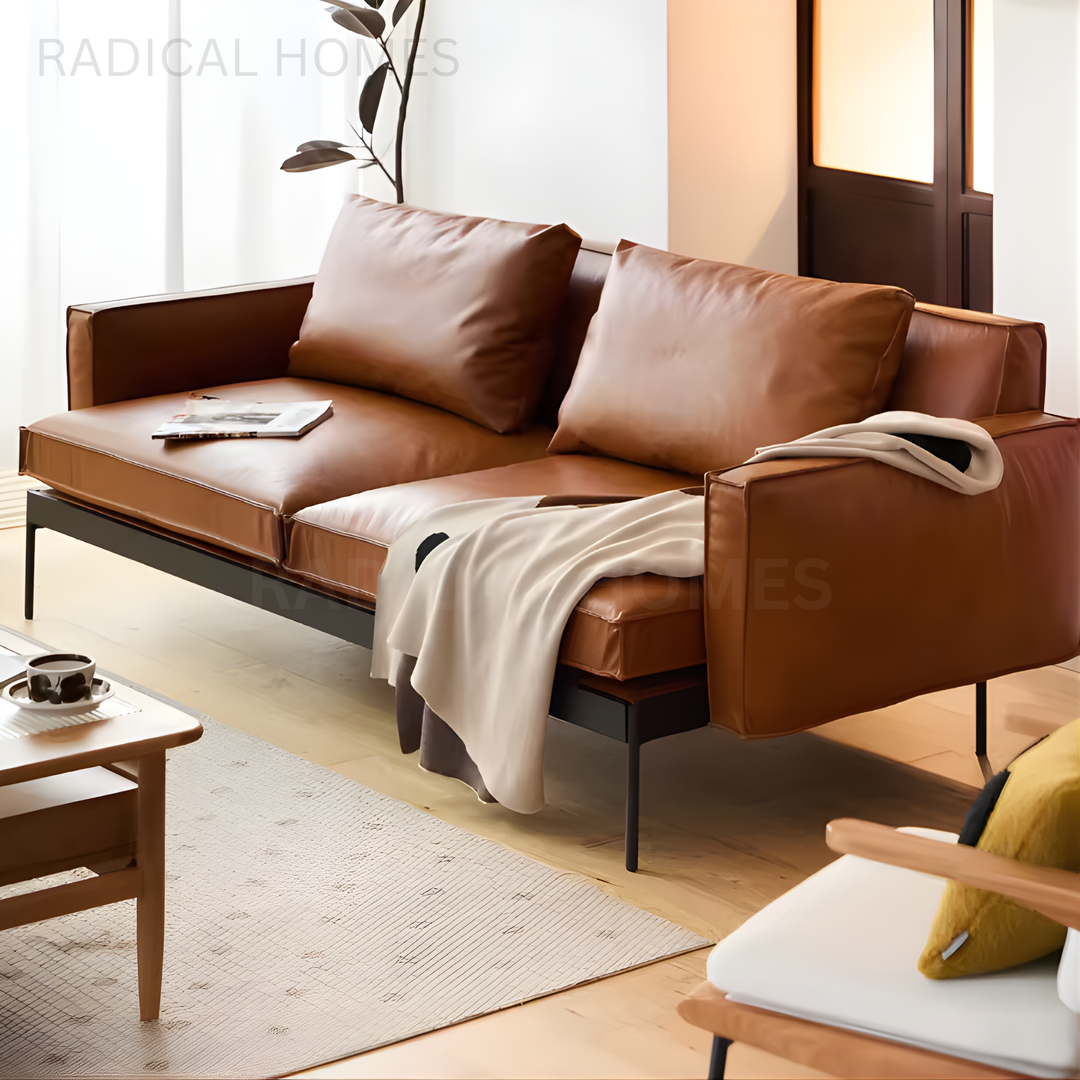 RANDY Modern Leather Sofa - Radical Homes Singapore