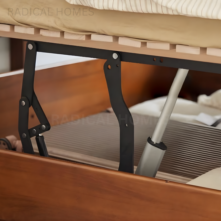 ORPI Modern Electric Solid Wood Storage Bedframe - Radical Homes Singapore