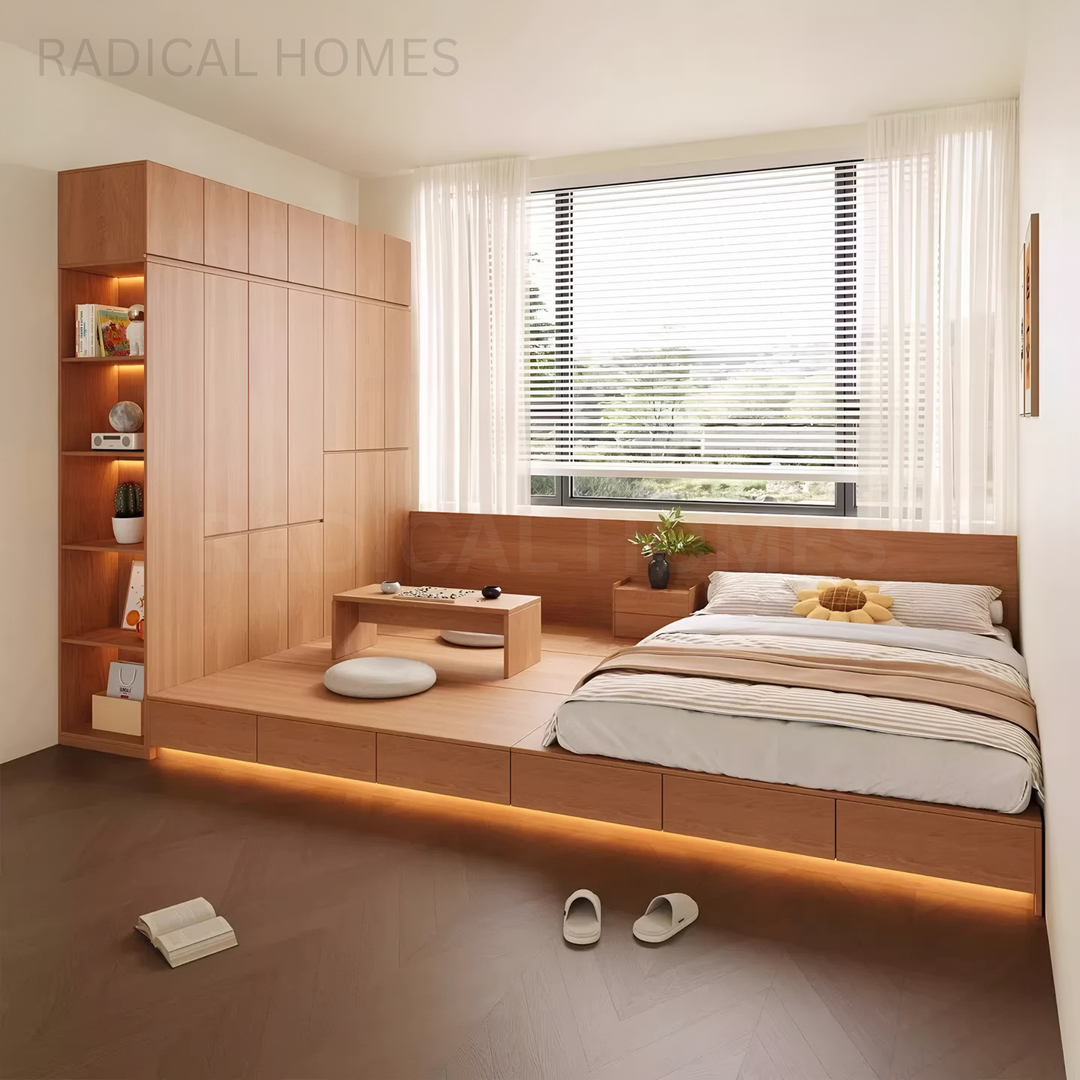 PITON Japanese Platform Bedframe & Wardrobe