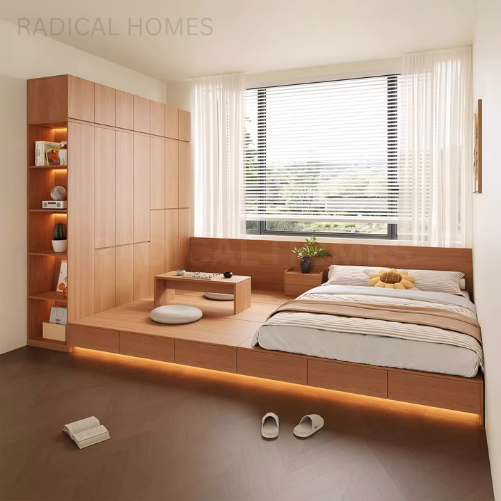 PITON Japanese Platform Bedframe & Wardrobe