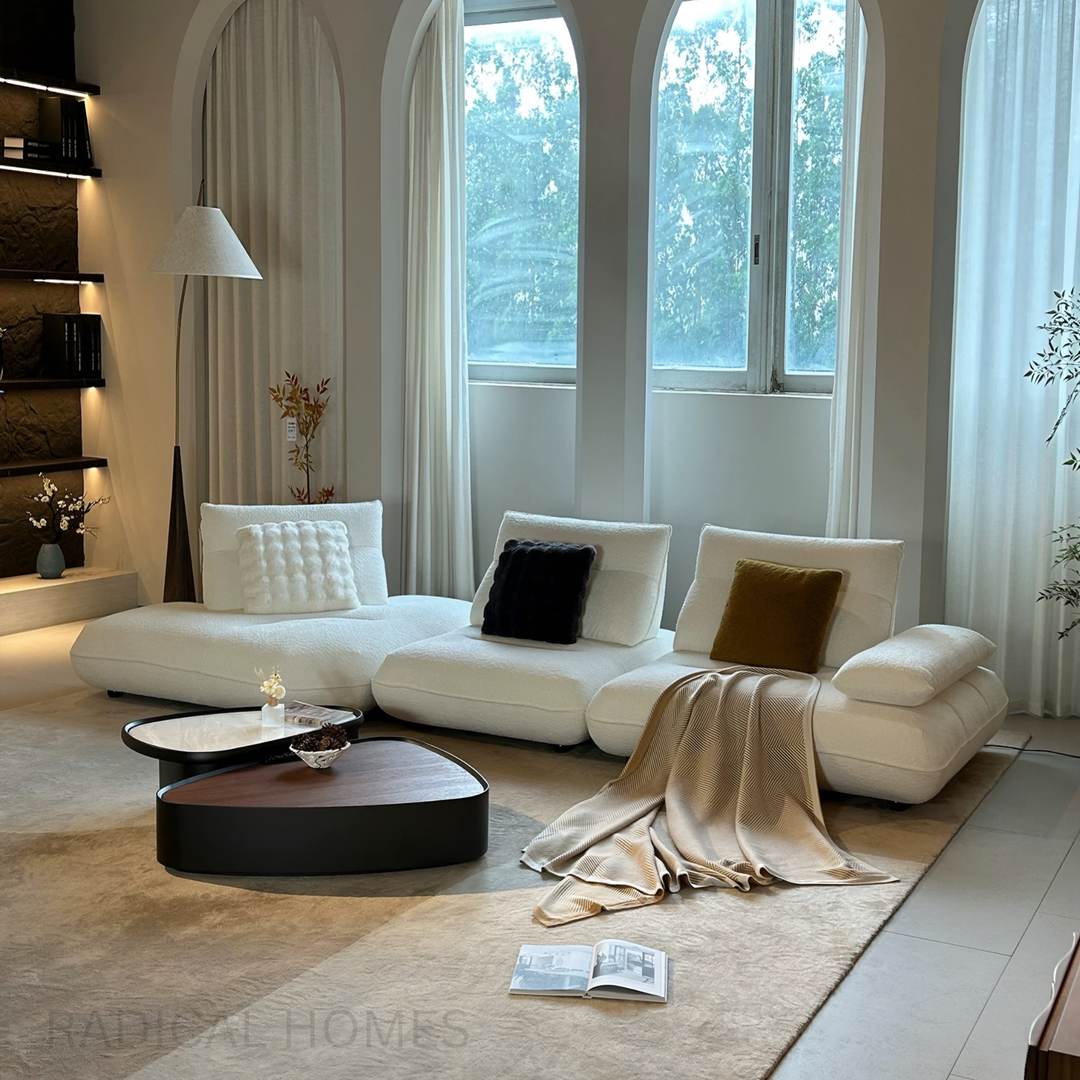CUDS Modern Electric Boucle Sofa - Radical Homes Singapore