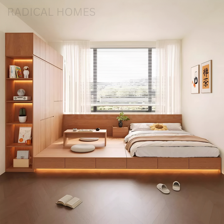 PITON Japanese Platform Bedframe & Wardrobe