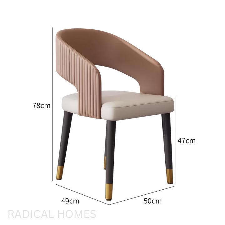 ELARA Modern Leather Dining Chair - Radical Homes Singapore