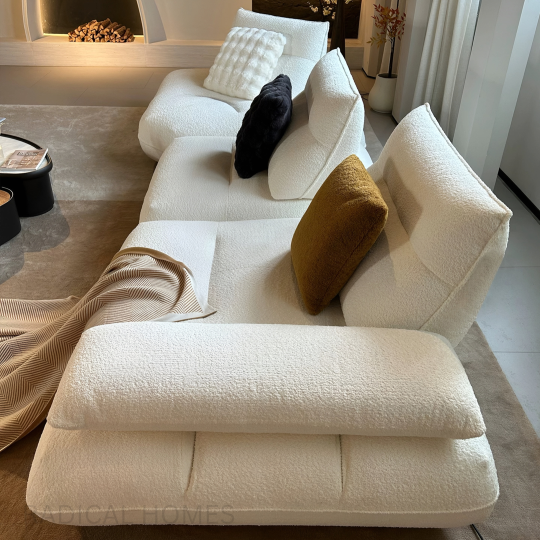 CUDS Modern Electric Boucle Sofa - Radical Homes Singapore