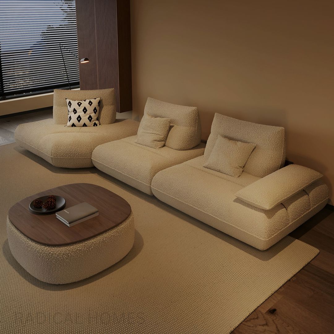 CUDS Modern Electric Boucle Sofa - Radical Homes Singapore