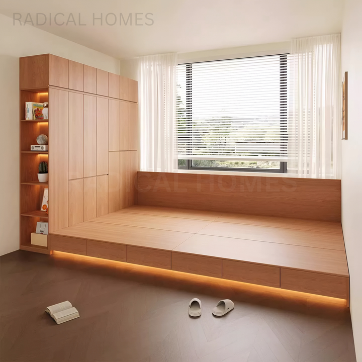 PITON Japanese Platform Bedframe & Wardrobe