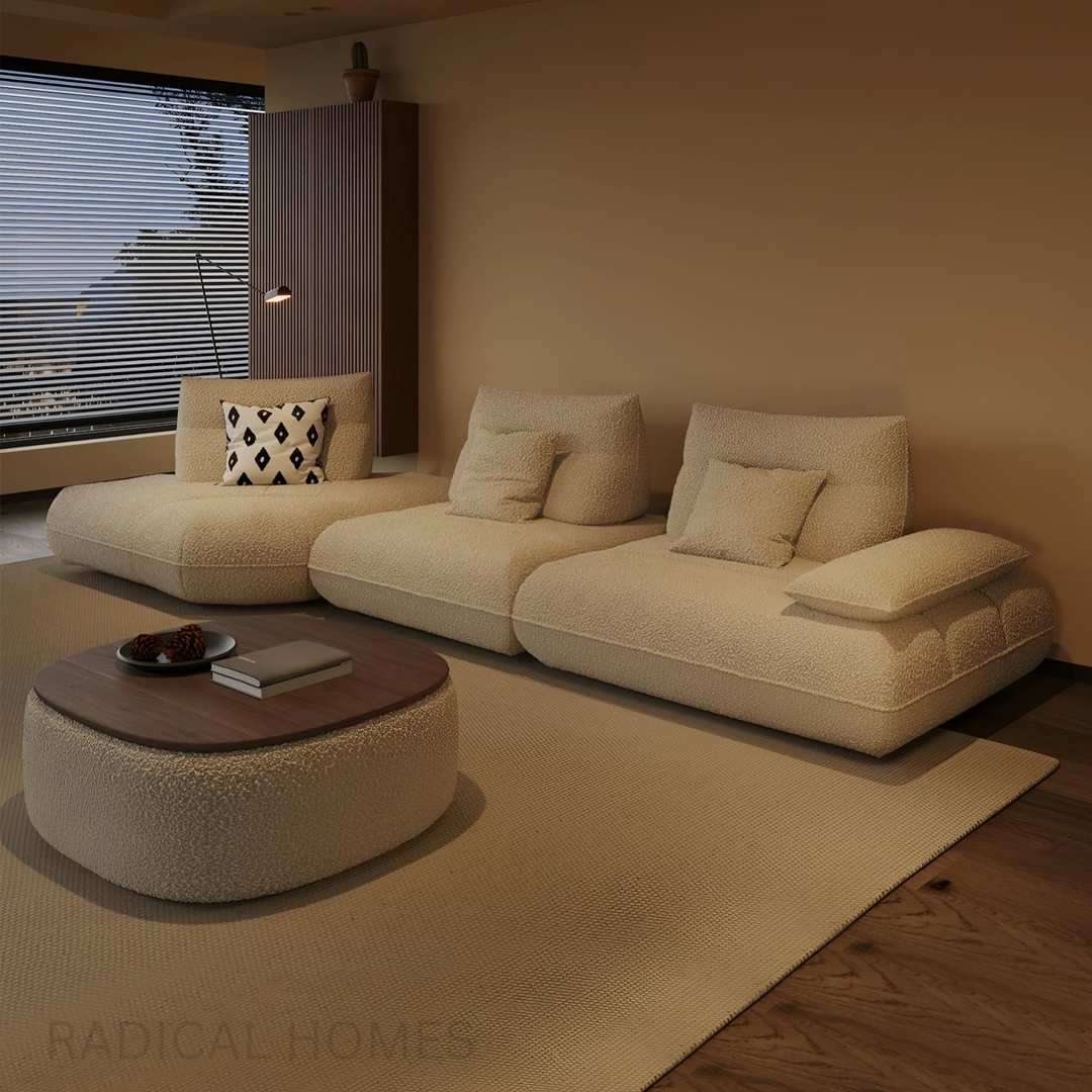 CUDS Modern Electric Boucle Sofa - Radical Homes Singapore