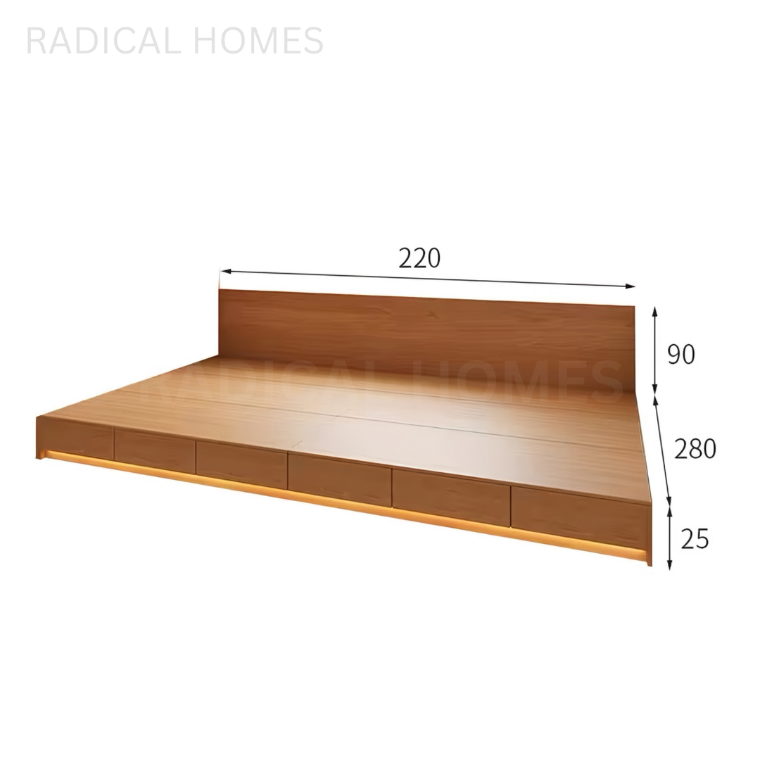 PITON Japanese Platform Bedframe & Wardrobe